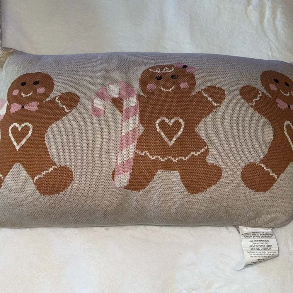 Cupcakes and Cashmere Christmas Gingerbread Man Pillow Large 23